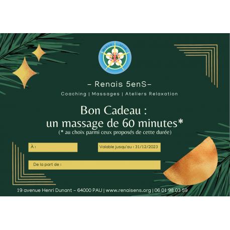 Bon cadeau : Massage 1h - Offre Spéciale Noël - Exclusivité sur ce site