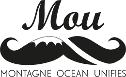 logo de la marque "MOU" ; lunettes en bois